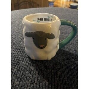 Tag SHEEP THRILLS Mug White & Gray Green Handle